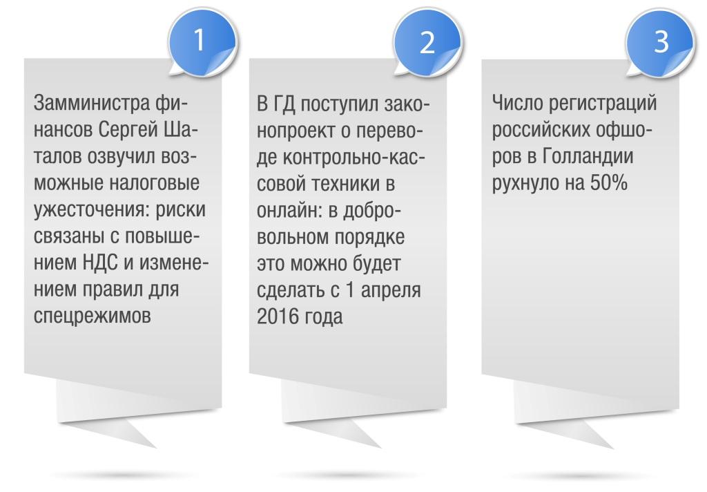 Топ 3 событий taxCOACH от 1-13 января 2015 года